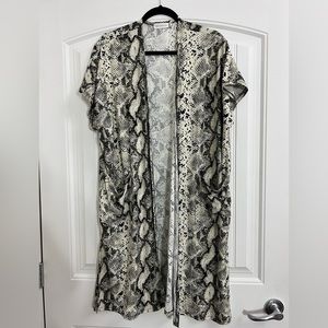 Snakeskin print long vest